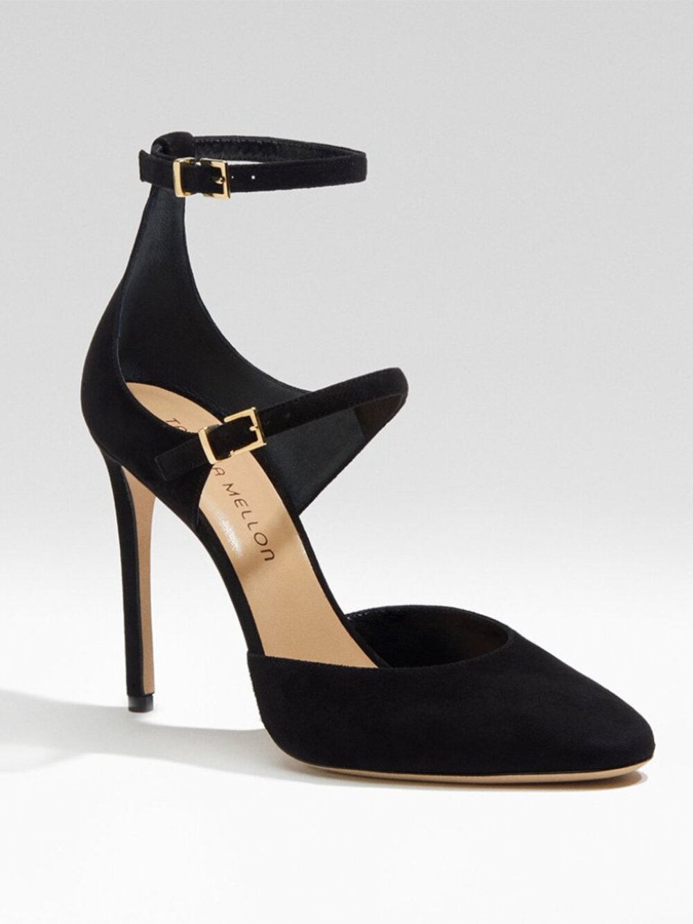 NIB Tamara Mellon Suede Paramour Heels, Black, 105mm, Size 42